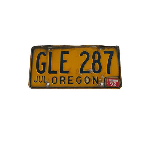 Vintage Oregon Auto License Plate Tag Garage Man Cave Wall Decor GLE 287 - Picture 1 of 2